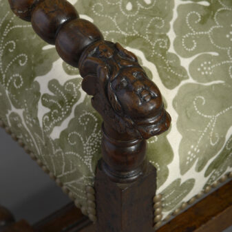 Mid-17th century close pair of louis xiv walnut armchairs