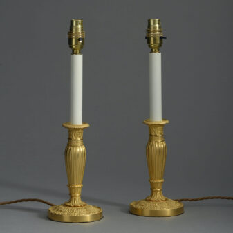 Pair of Empire Ormolu Lamps