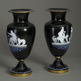 Pair of 19th century opaline glass vases