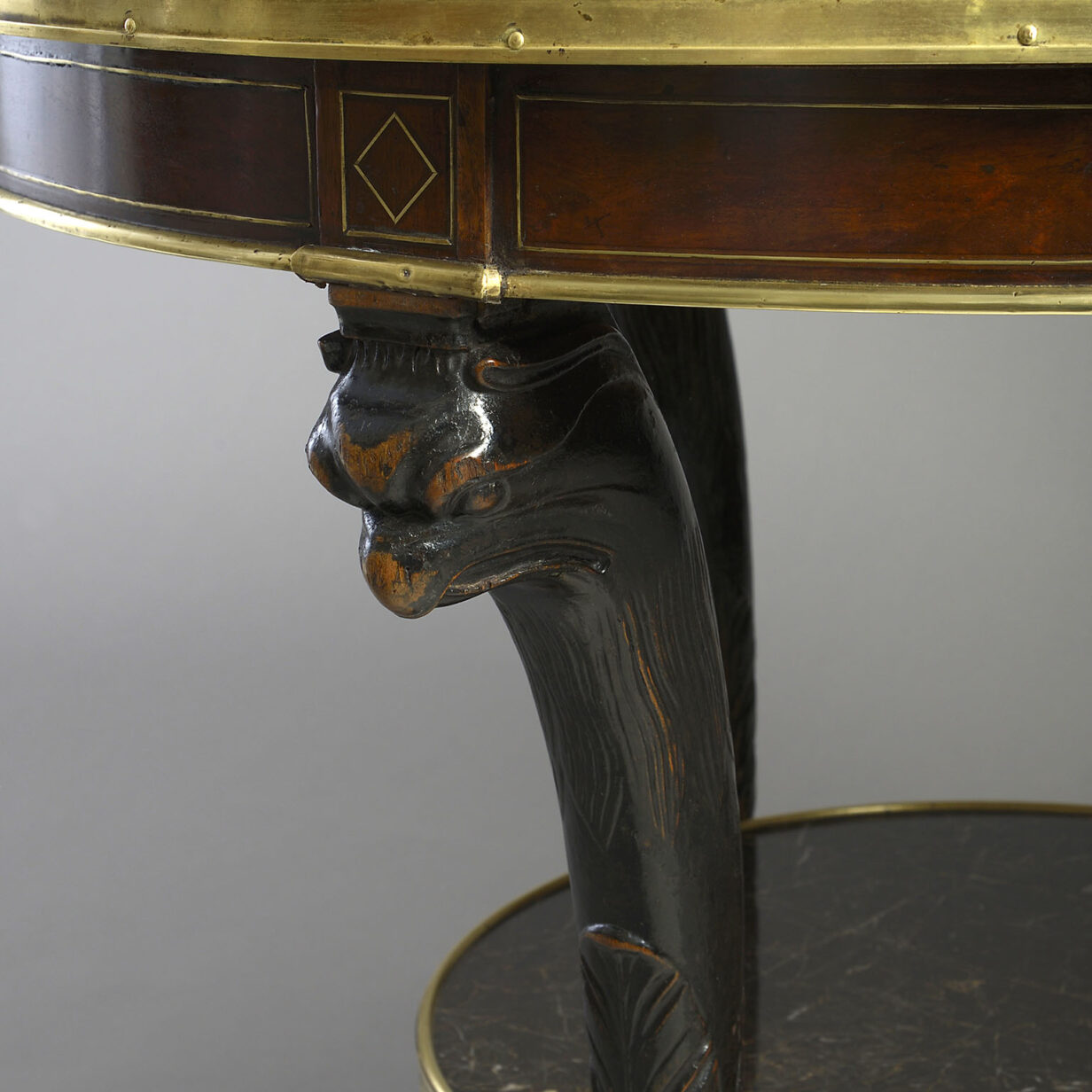 Early 19th Century Empire Period Mahogany and Brass Inlaid Centre Table