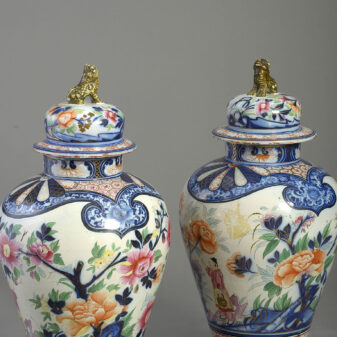 Pair of imari faience vases