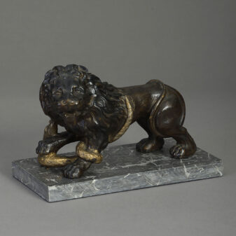 Pair of 19th Century Bronzed and Gilt Lions