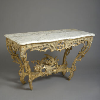 Early 18th century louis xv period giltwood console table