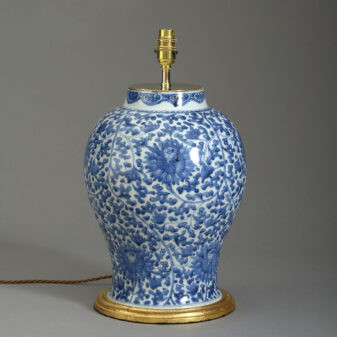Blue and White Porcelain Vase Lamp