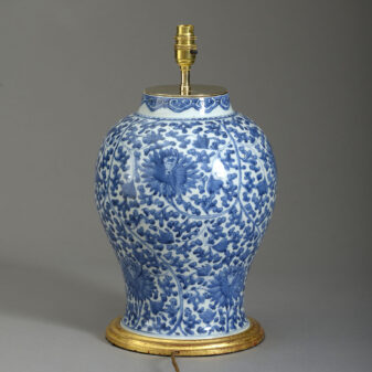 Blue and White Porcelain Vase Lamp