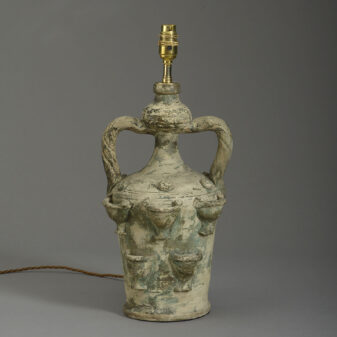 Antique pottery vase lamp