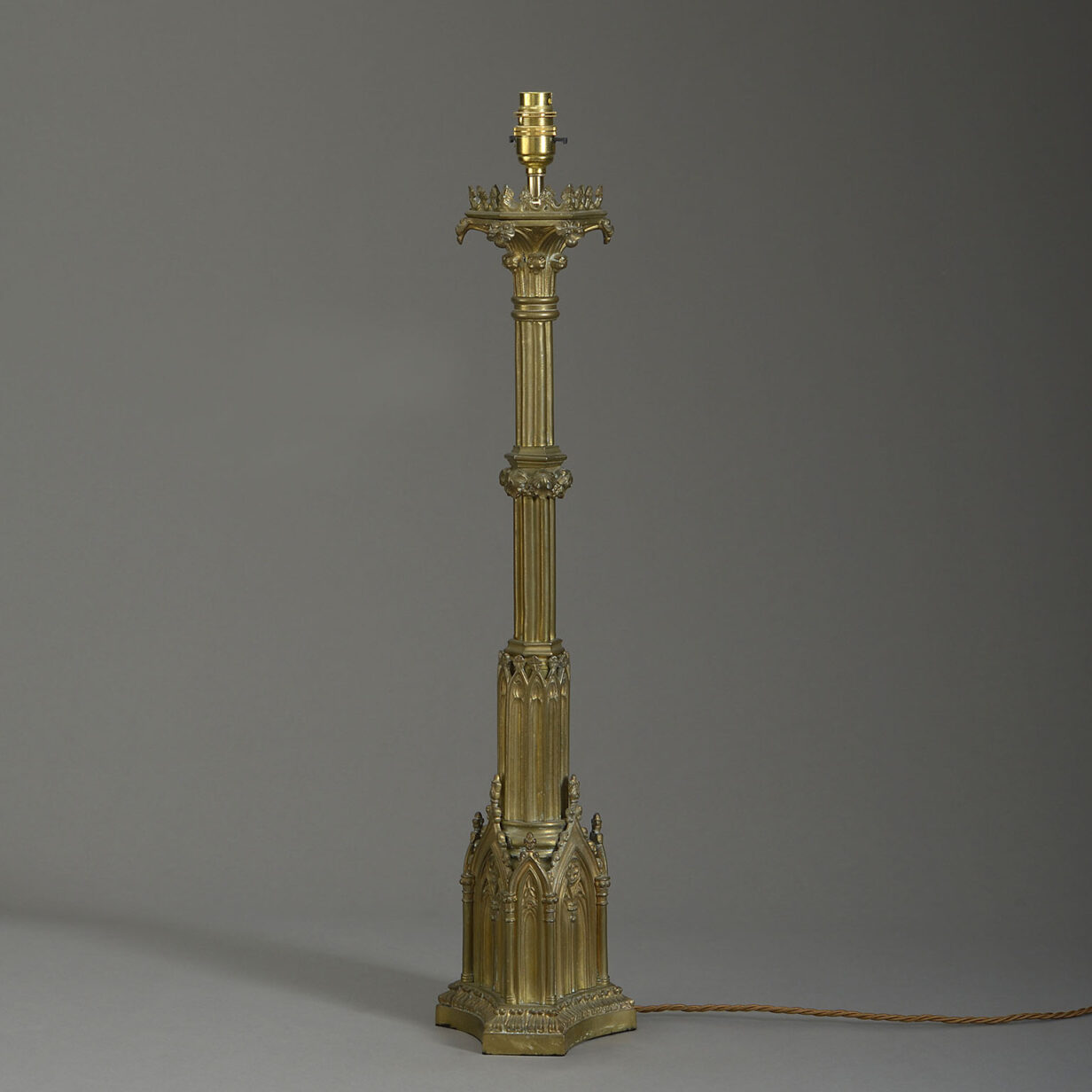 Gothic brass lamp