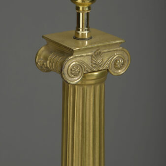 20th century ionic brass column lamp in the regency taste