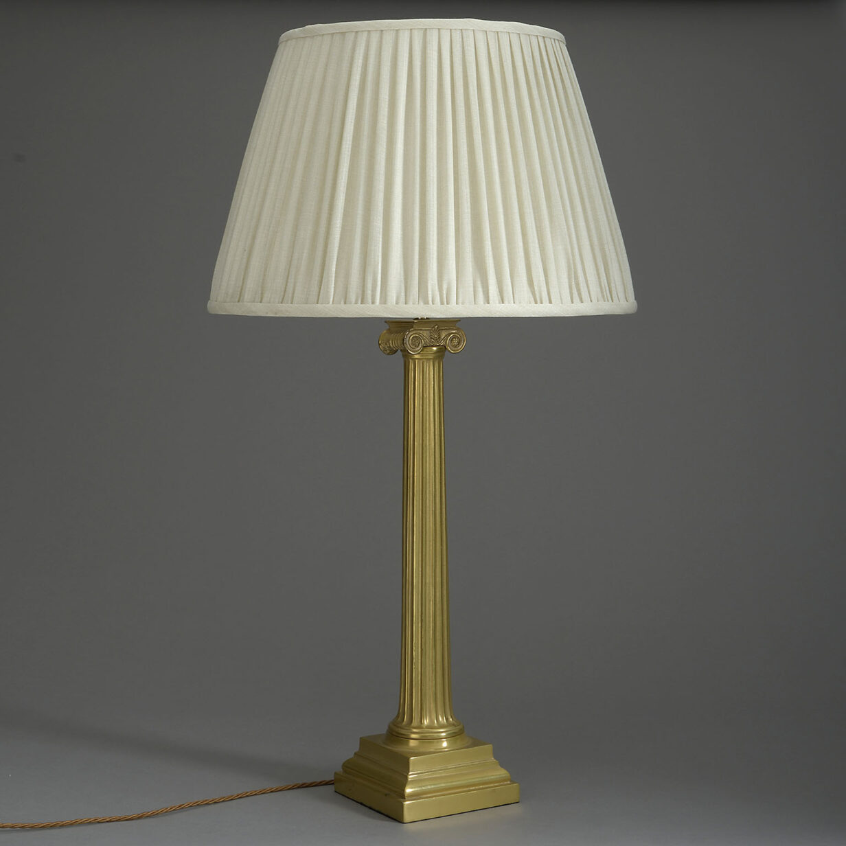 Brass ionic column lamp
