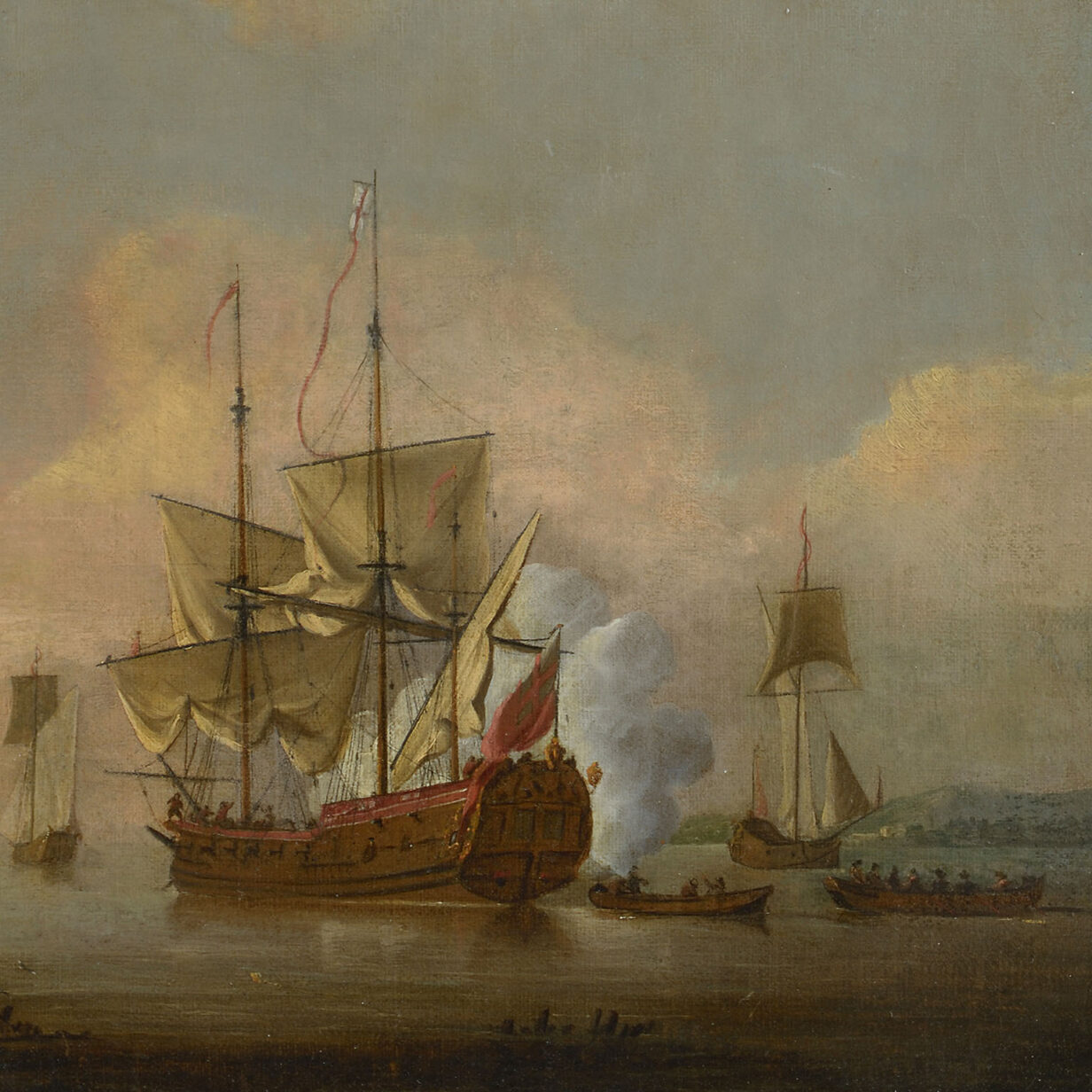 Attributed to peter monamy - an 18th century english maritime scene