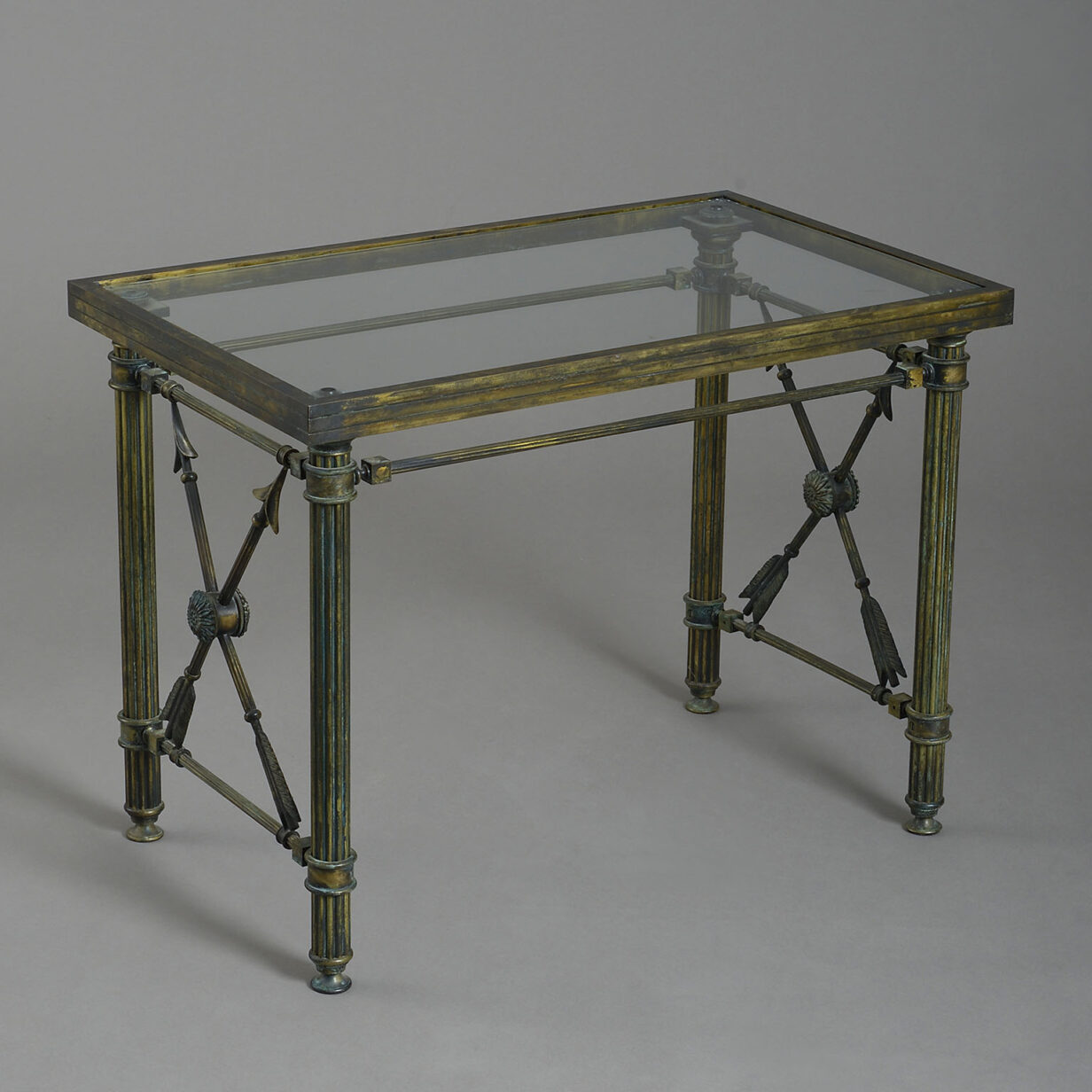 Mid-century set of bronzed metal tables