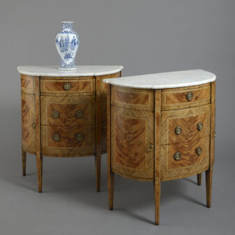 Pair of late 19th century louis xvi style mahogany commodes