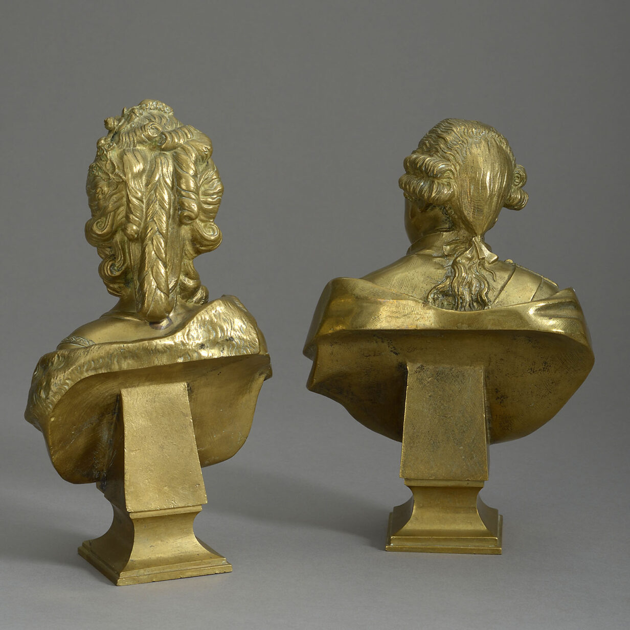 After louis-simon boizot - pair of 19th century portrait busts of louis xvi and marie antoinette