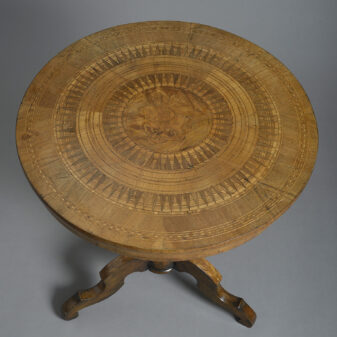 19th century sorrento inlaid parquetry occasional table