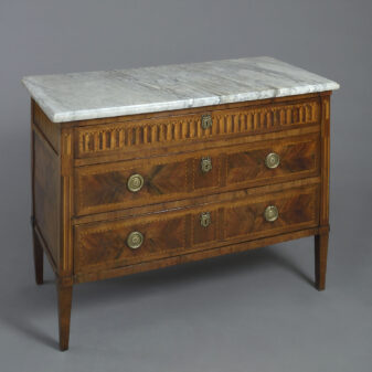 Late 18th century walnut parquetry commode