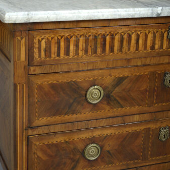 Late 18th century walnut parquetry commode