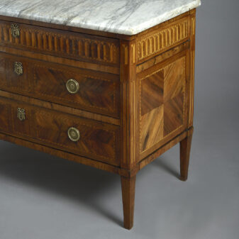 Late 18th century walnut parquetry commode