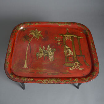 Red japanned tray table