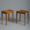 Pair burr yew tables