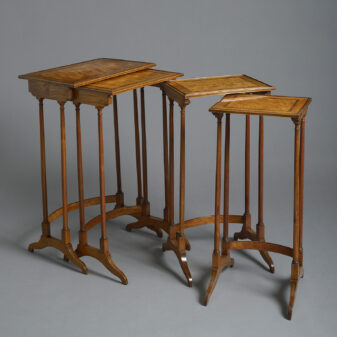Late 18th century george iii sheraton period nest of satinwood tables