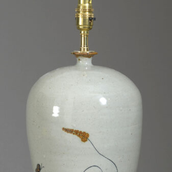 Pottery floral vase lamp