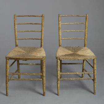 Pair of Faux Bamboo Side Chairs