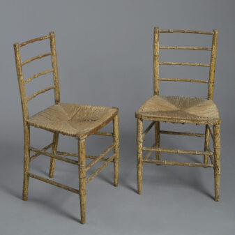 Pair of faux bamboo side chairs