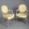 Pair of adam period painted armchairs
