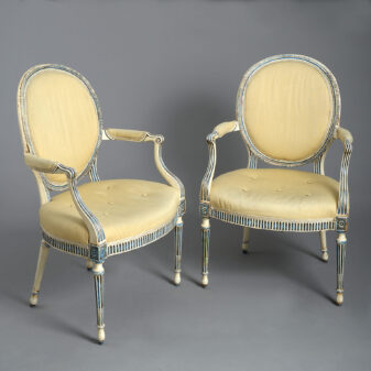 Pair of Adam Period Painted Armchairs