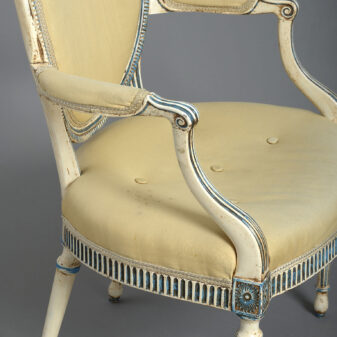 Pair of Adam Period Painted Armchairs