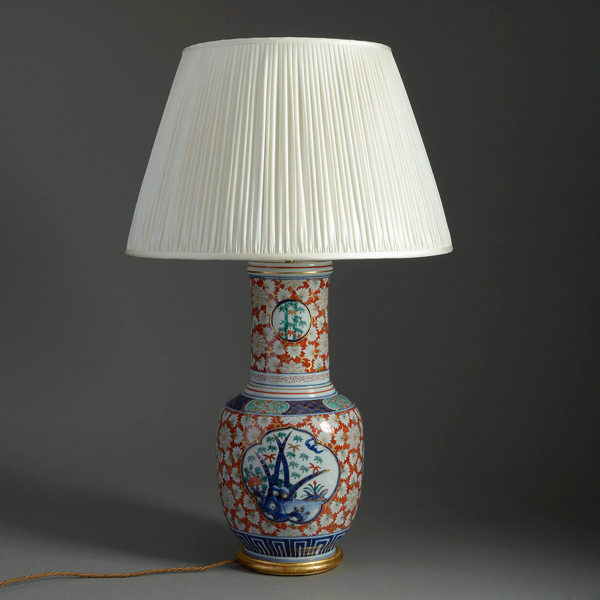 19th century meiji period imari vase lamp