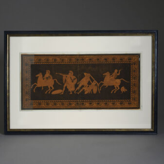 Four hand-coloured aquatint engravings from sir william hamilton's collection of etruscan, greek, and roman antiquities