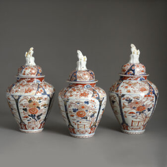 Garniture of Three Imari Vases