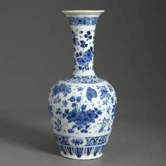 19th century blue and white delft vase