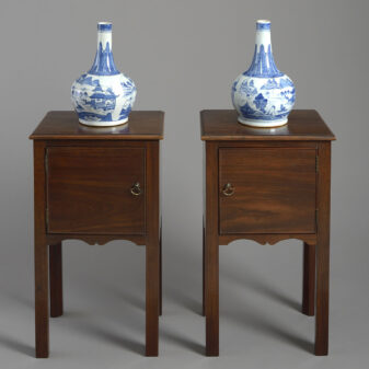 Pair of late 19th century mahogany bedside cabinets in the george ii manner