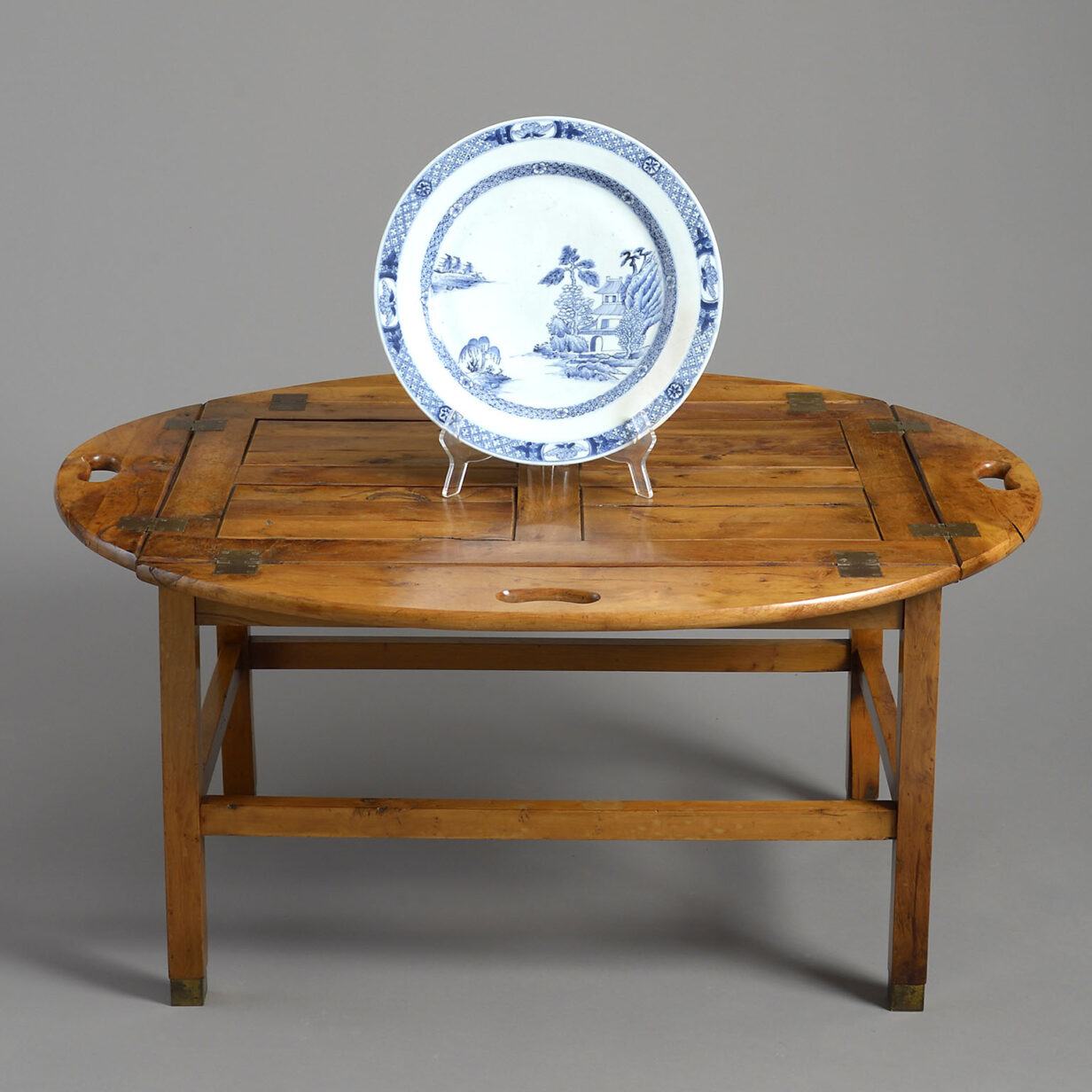 George iii style burr yew wood butler's tray table