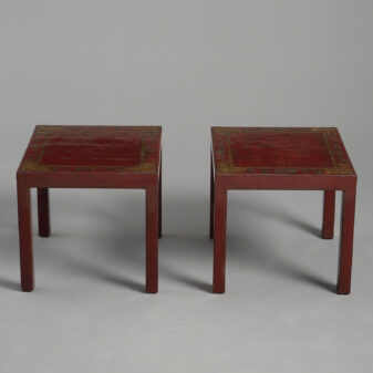 Pair of lacquer end tables