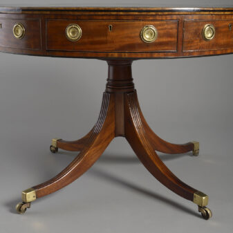 Late 18th century george iii period mahogany drum table