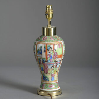 Canton porcelain vase lamp