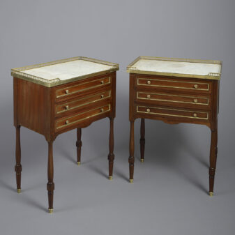 Pair of louis xvi style mahogany bedside tables