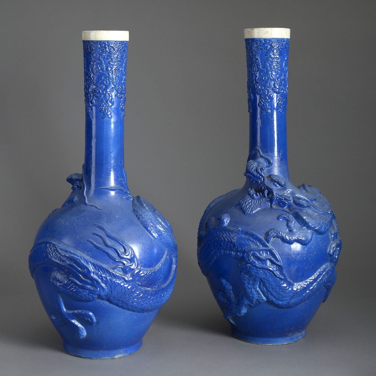 Pair of dragon vases