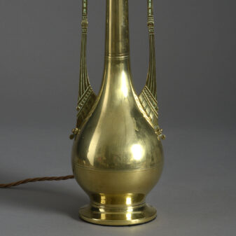 Tall early 20th century brass vase lamp base