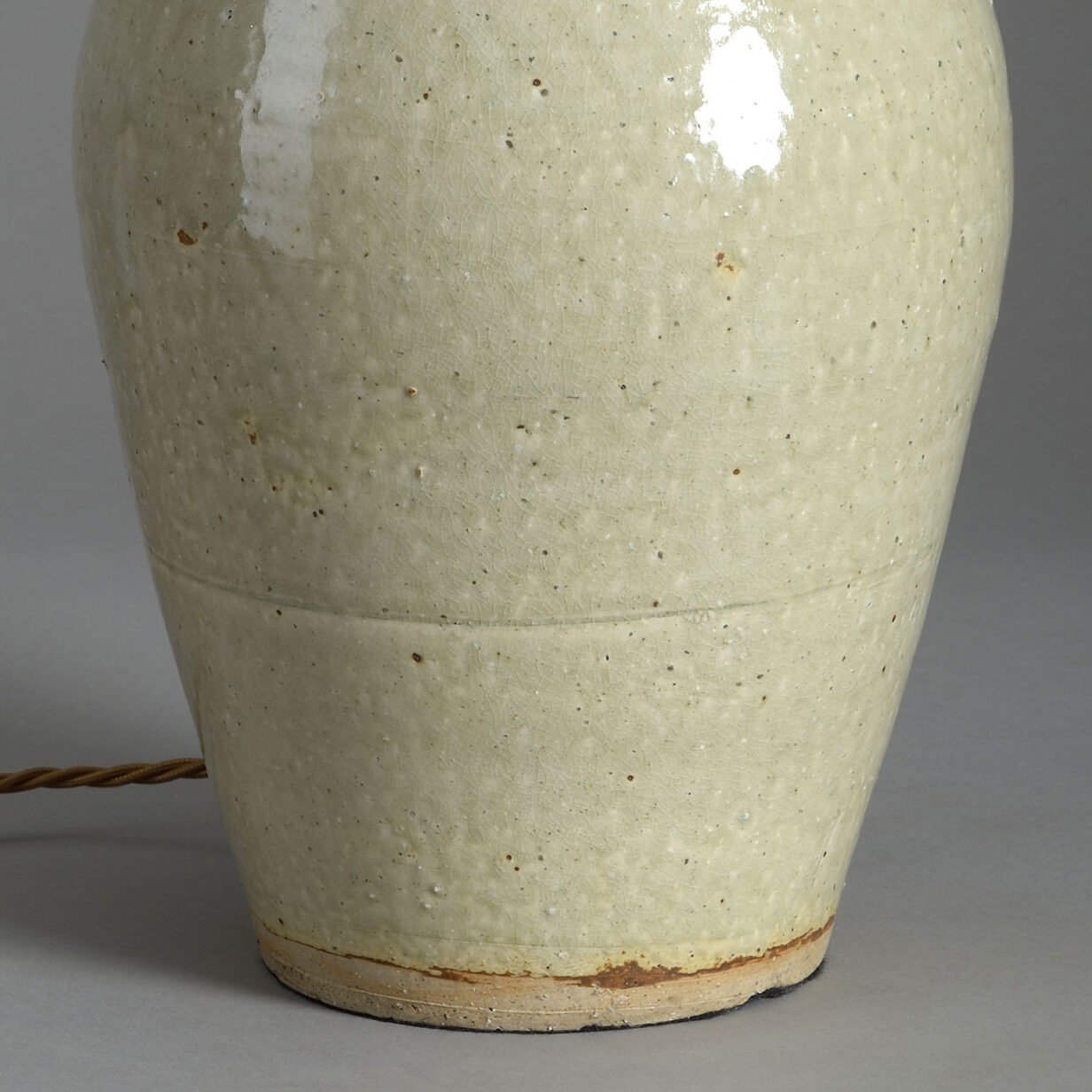 20th century studio pottery sage glazed vase lamp