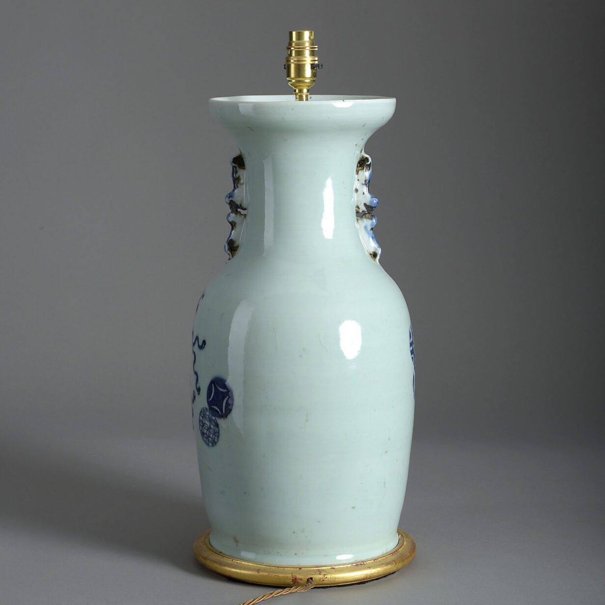 Celadon glazed vase lamp