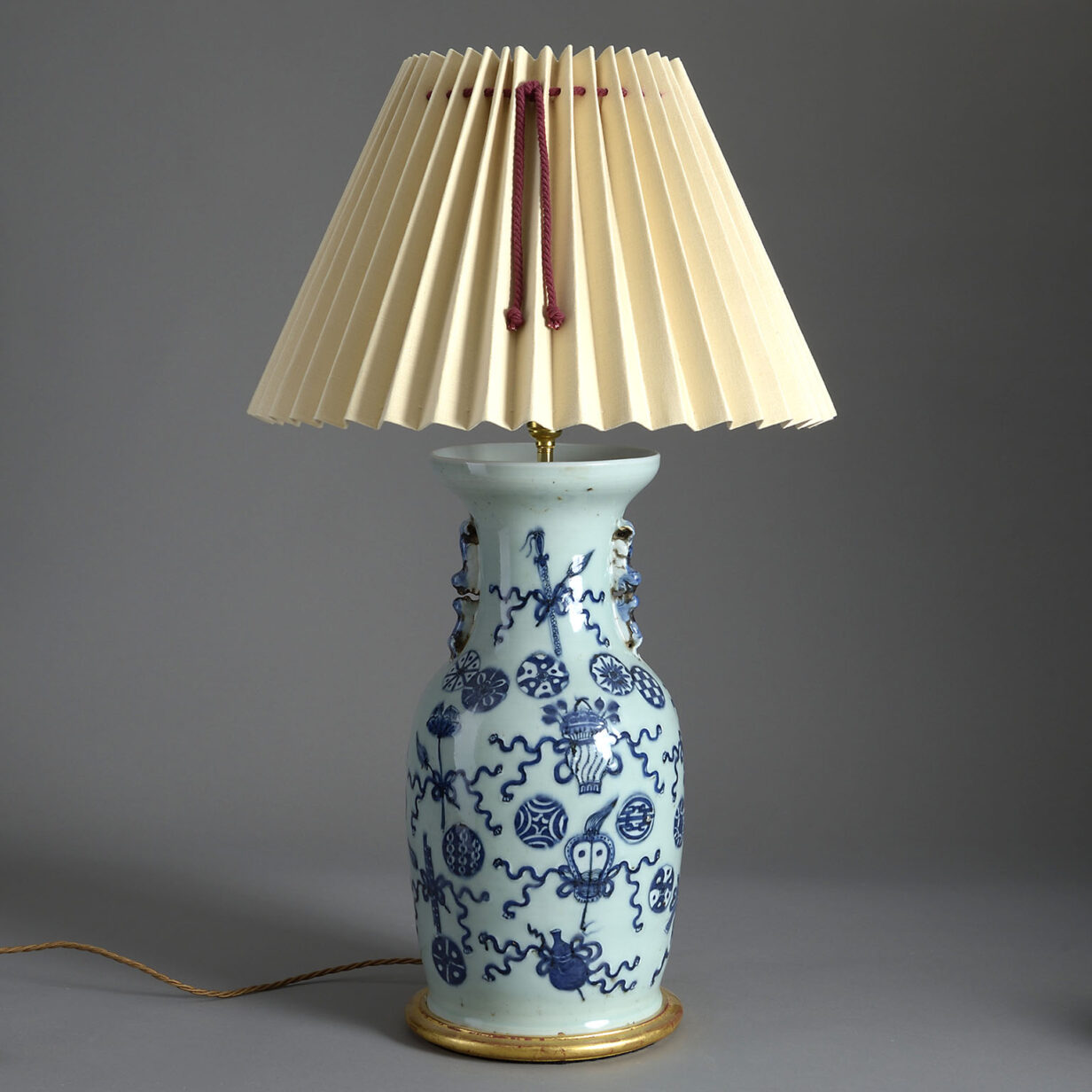 Celadon glazed vase lamp