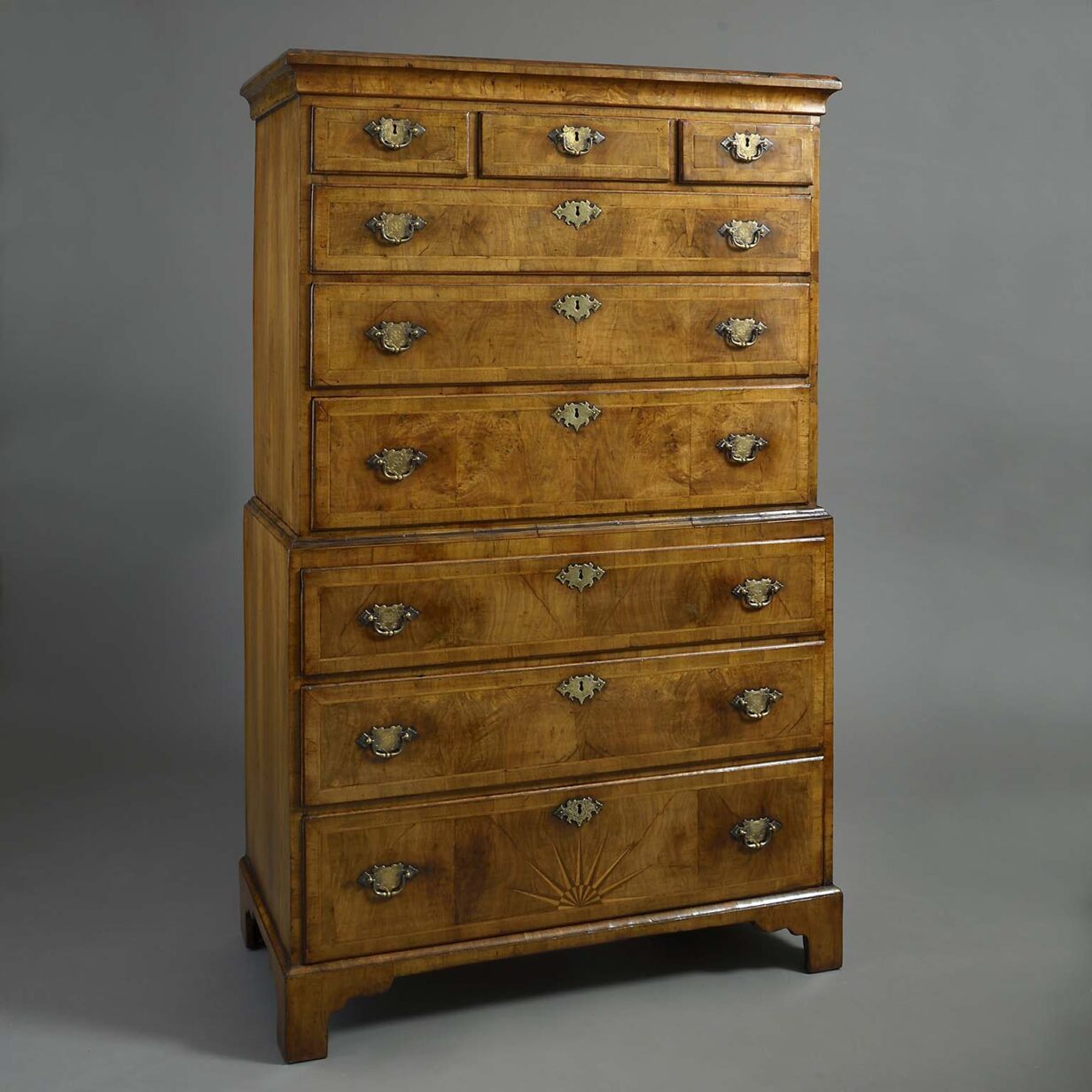 George i walnut chest on chest