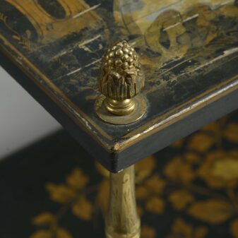 Mid-century baguès black lacquer two tier table