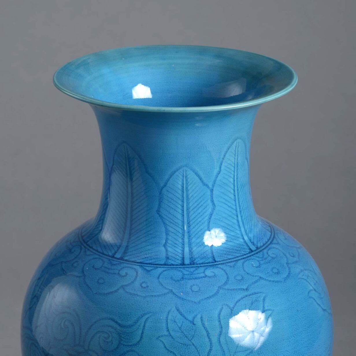 Turquoise porcelain vase