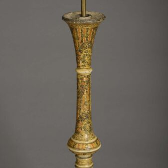 Tall pair of late 19th century kashmiri lacquer lamps