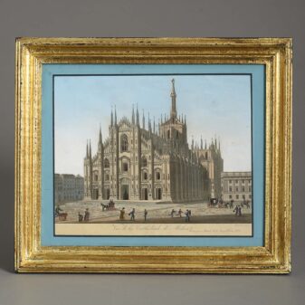 Four 19th century hand-coloured architectural engravings 5 Architectural engravings